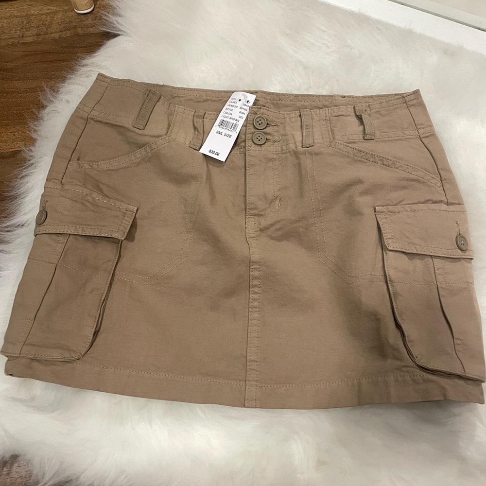 PanSun Tan Cargo Mini Skirt